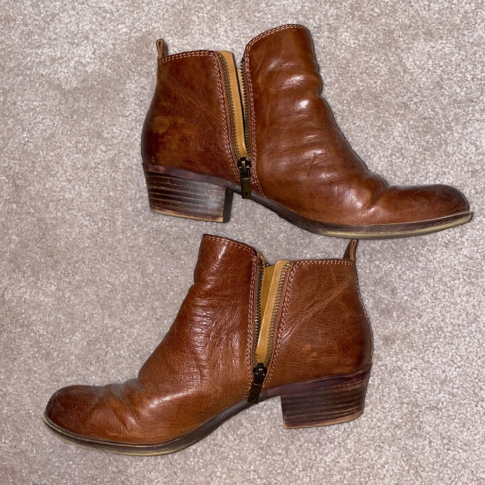 Lucky Brand cognac size 9 booties barely worn